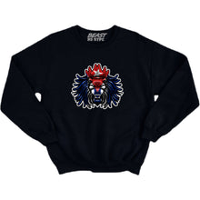 Load image into Gallery viewer, BEAST LION COUNTRY FLAG CREWNECK-BLACK
