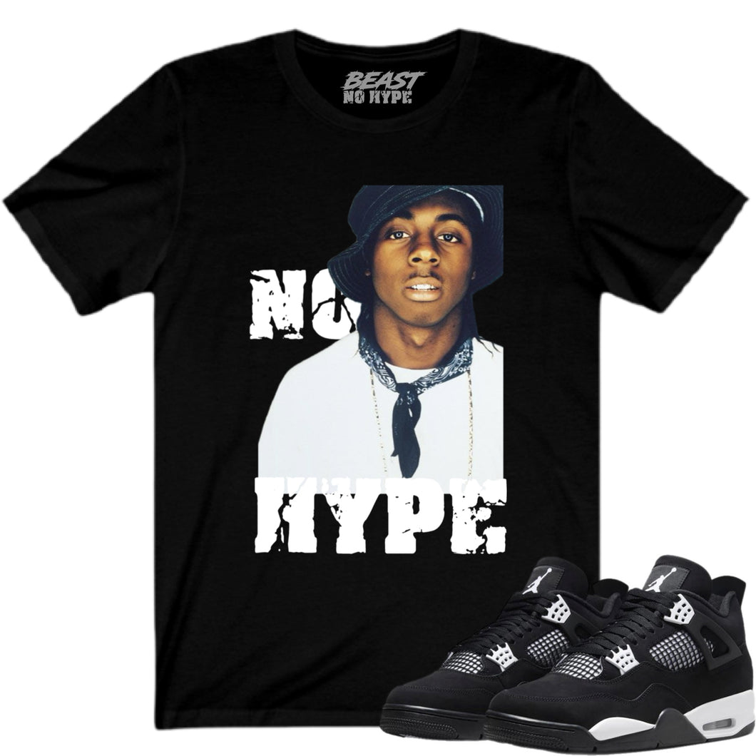 JORDAN 4 WHITE THUNDER BLACK NO HYPE TEE #2