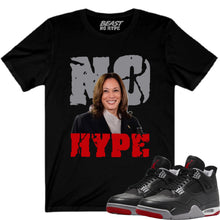 Load image into Gallery viewer, BLACK REIMAGINED BRED 4 NO HYPE TEE #2
