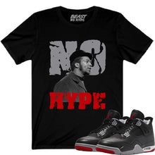 Load image into Gallery viewer, BLACK REIMAGINED BRED 4 NO HYPE TEE
