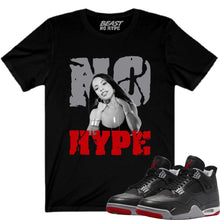 Load image into Gallery viewer, BLACK REIMAGINED BRED 4 NO HYPE TEE
