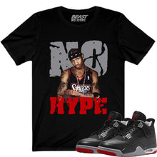 Load image into Gallery viewer, BLACK REIMAGINED BRED 4 NO HYPE TEE #2
