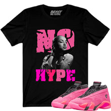 Load image into Gallery viewer, LADIES SHOCKING PINK 14 NO HYPE BLACK TEE
