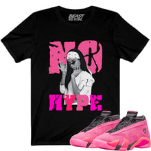 Load image into Gallery viewer, LADIES SHOCKING PINK 14 NO HYPE BLACK TEE
