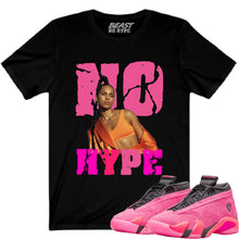 Load image into Gallery viewer, LADIES SHOCKING PINK 14 NO HYPE BLACK TEE
