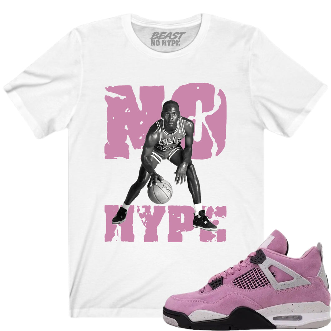 JORDAN 4 PINK ORCHID NO HYPE WHITE TEE